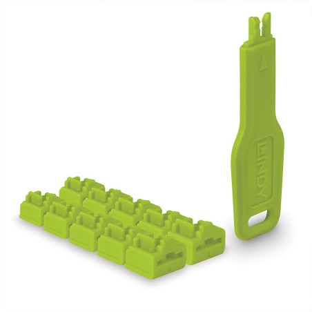 Lindy RJ45 Port Locks Green 10x